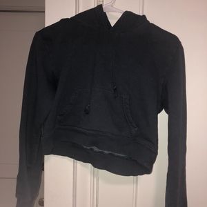 Navy Cropped Hoodie